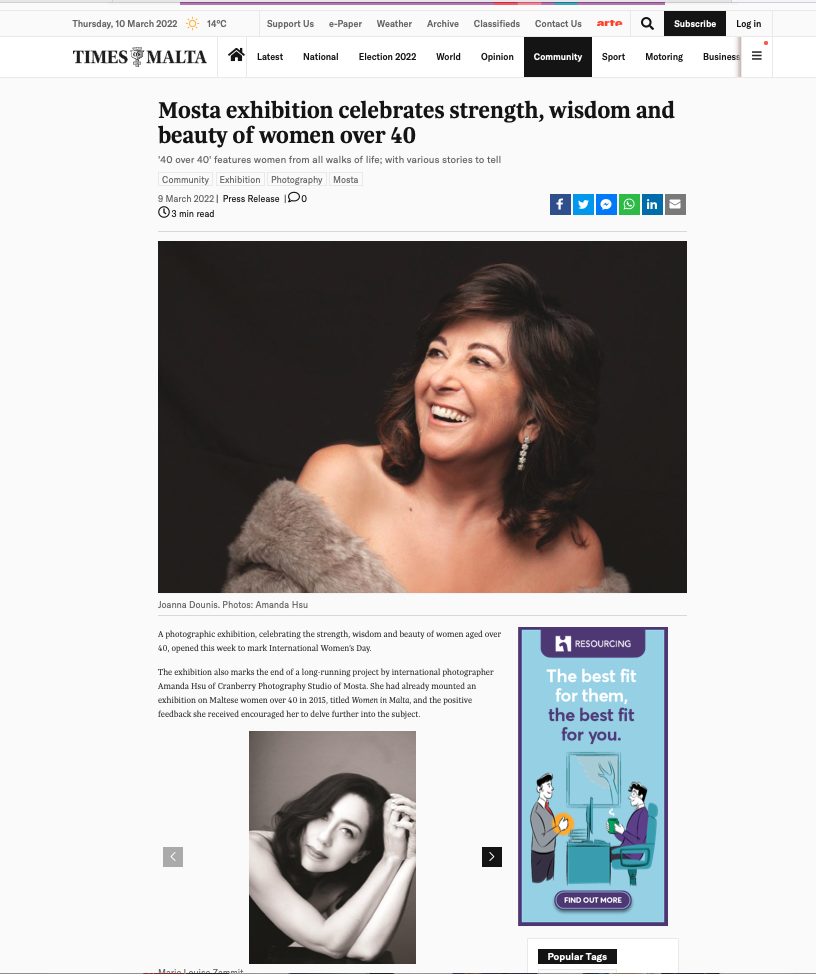 Events News Screenshot-2022-03-10-at-15.00.57 News Coverage:40 Over 40 Exhibition celebrates the strength, wisdom and beauty of women over 40 